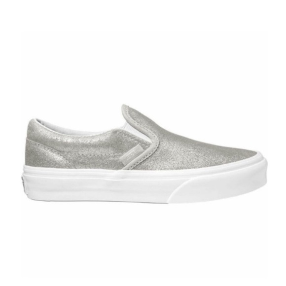 Vans Other - Vans Metallic Silver Slip On Shoes